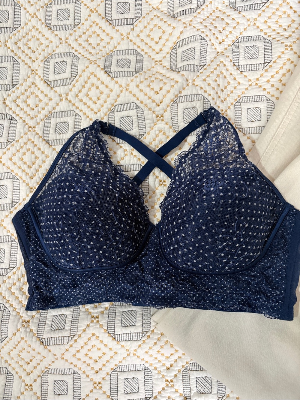 Madenform Navy Lace Longline Bra - Women Intimates